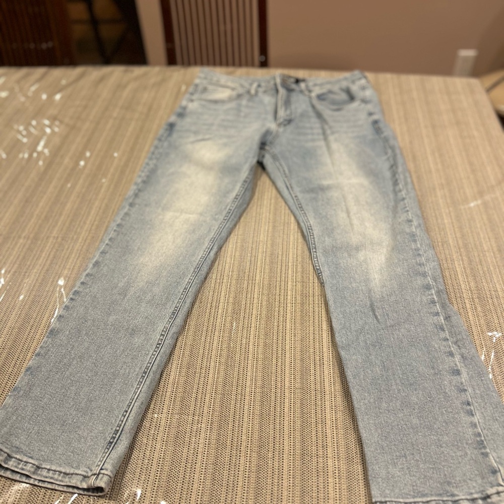 RSQ Men's Faded Blue Straight Jeans